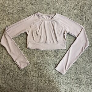 HALARA Play It My Way Solid Thumb Hole Cropped Yoga Sports Top Pale Lilac Medium